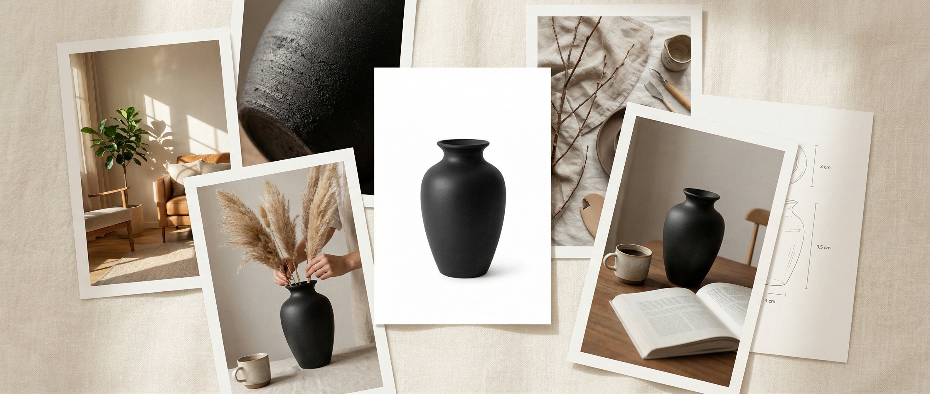 7 image types showcase - mood board of product photography styles